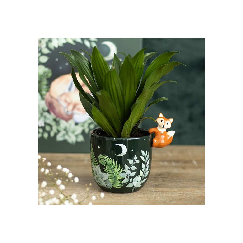 Green Forest Plant Pot with Fox