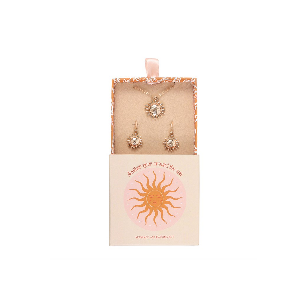 Sun Earring and Necklace Set