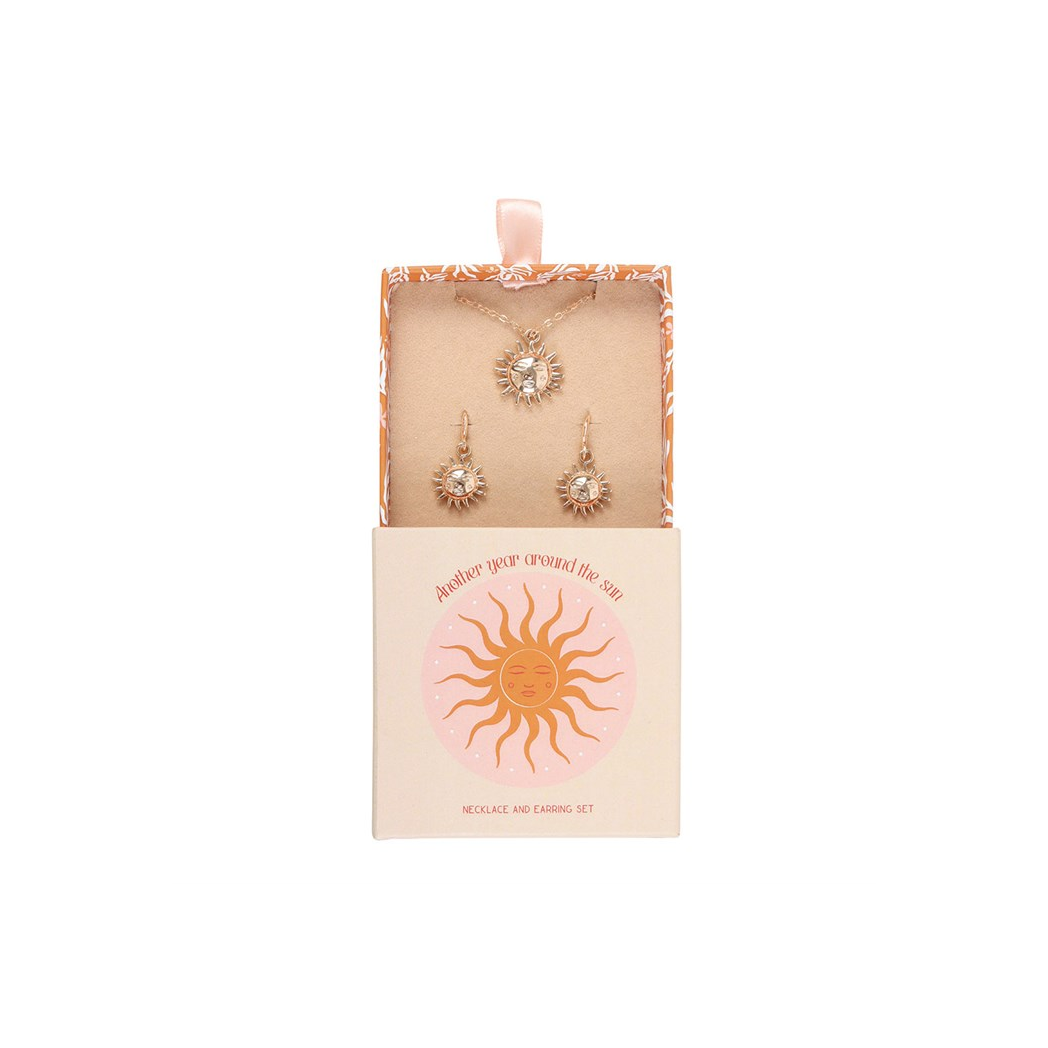 Sun Earring and Necklace Set