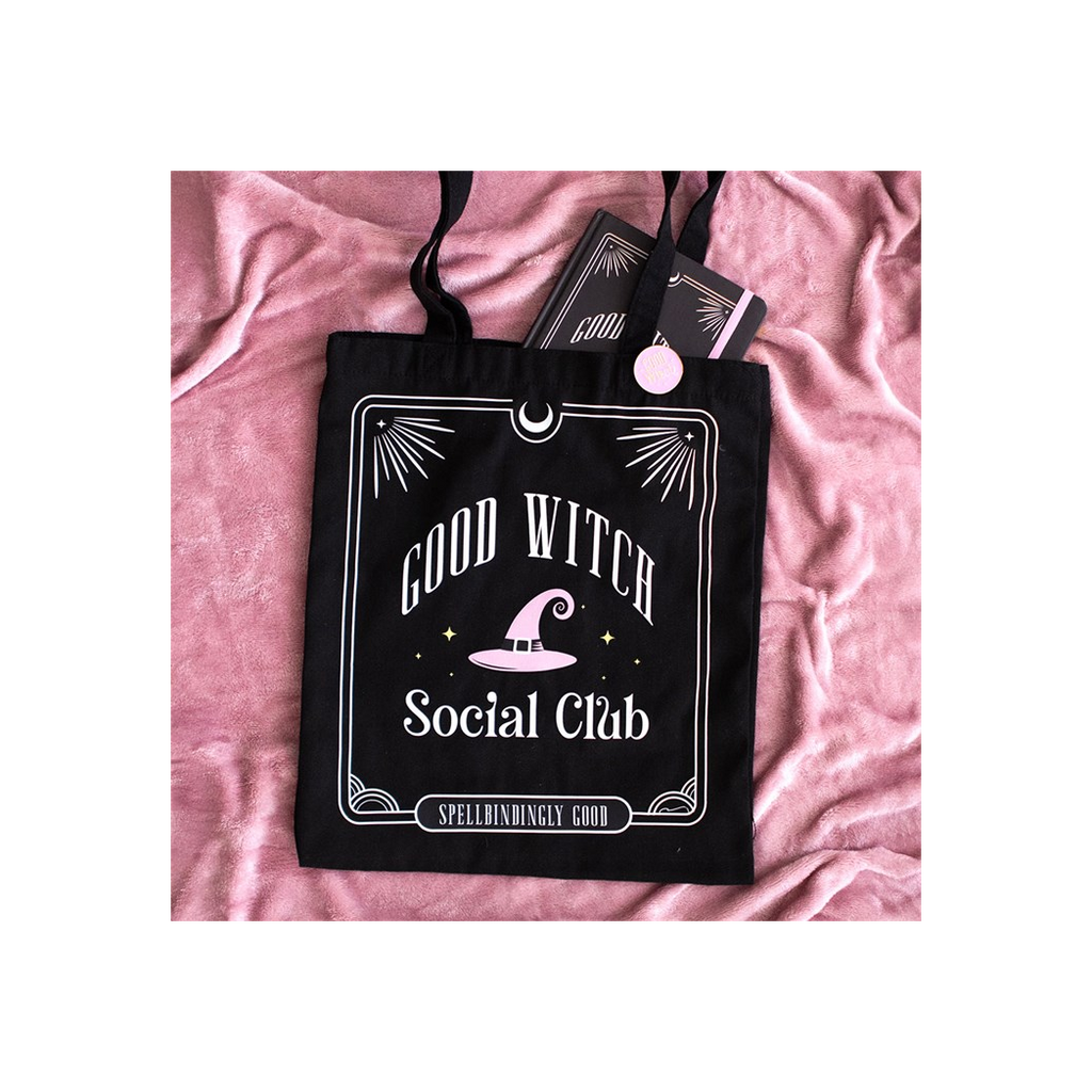 Good Witch Social Club Polycotton Tote Bag with Pin Badge