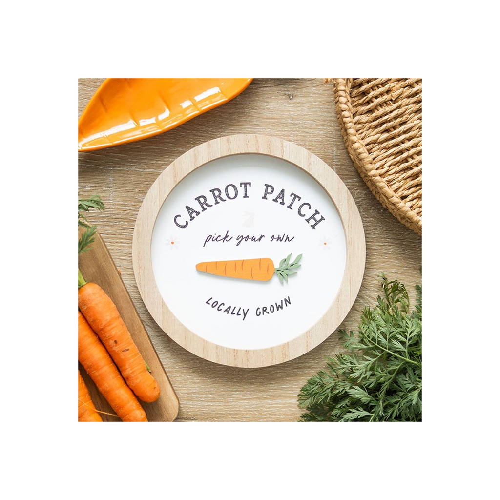 Carrot Patch Round 3D Wall Plaque