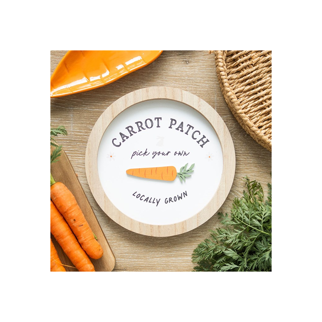 Carrot Patch Round 3D Wall Plaque