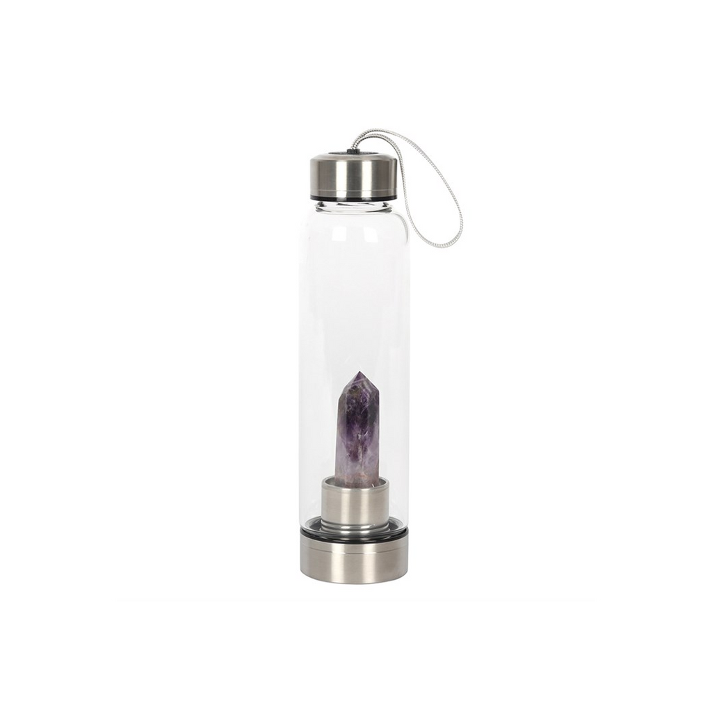 Amethyst Calming Glass Water Bottle