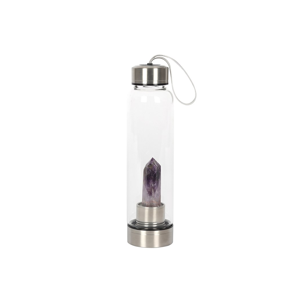 Amethyst Calming Glass Water Bottle