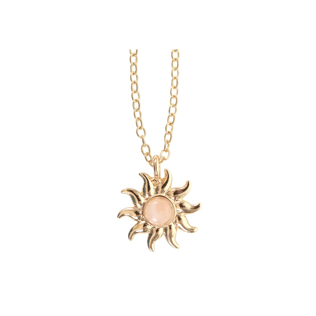 The Sun Celestial Rose Quartz Necklace Card