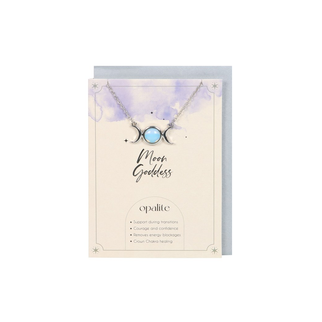 Opalite Triple Moon Necklace Card