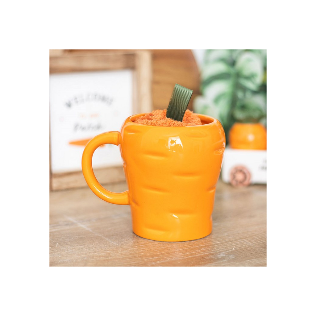 Carrot Shaped Mug and Socks Set