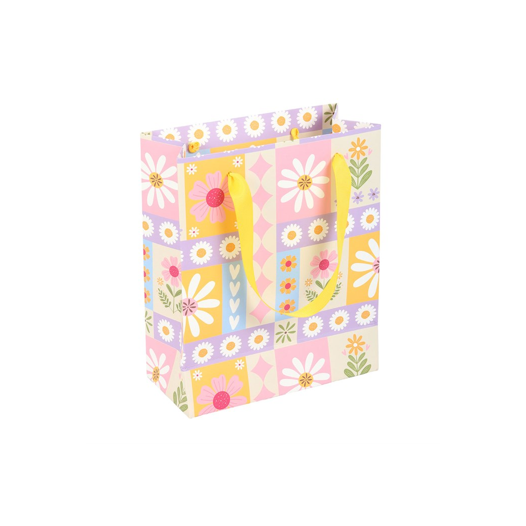 23cm Floral Patchwork Print Gift Bag