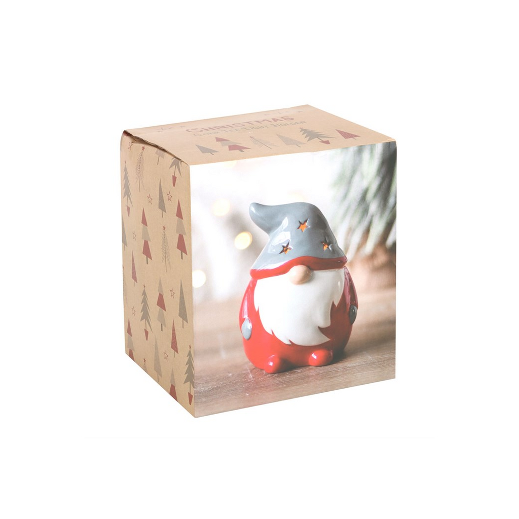 Red and Grey Gonk Tealight Holder