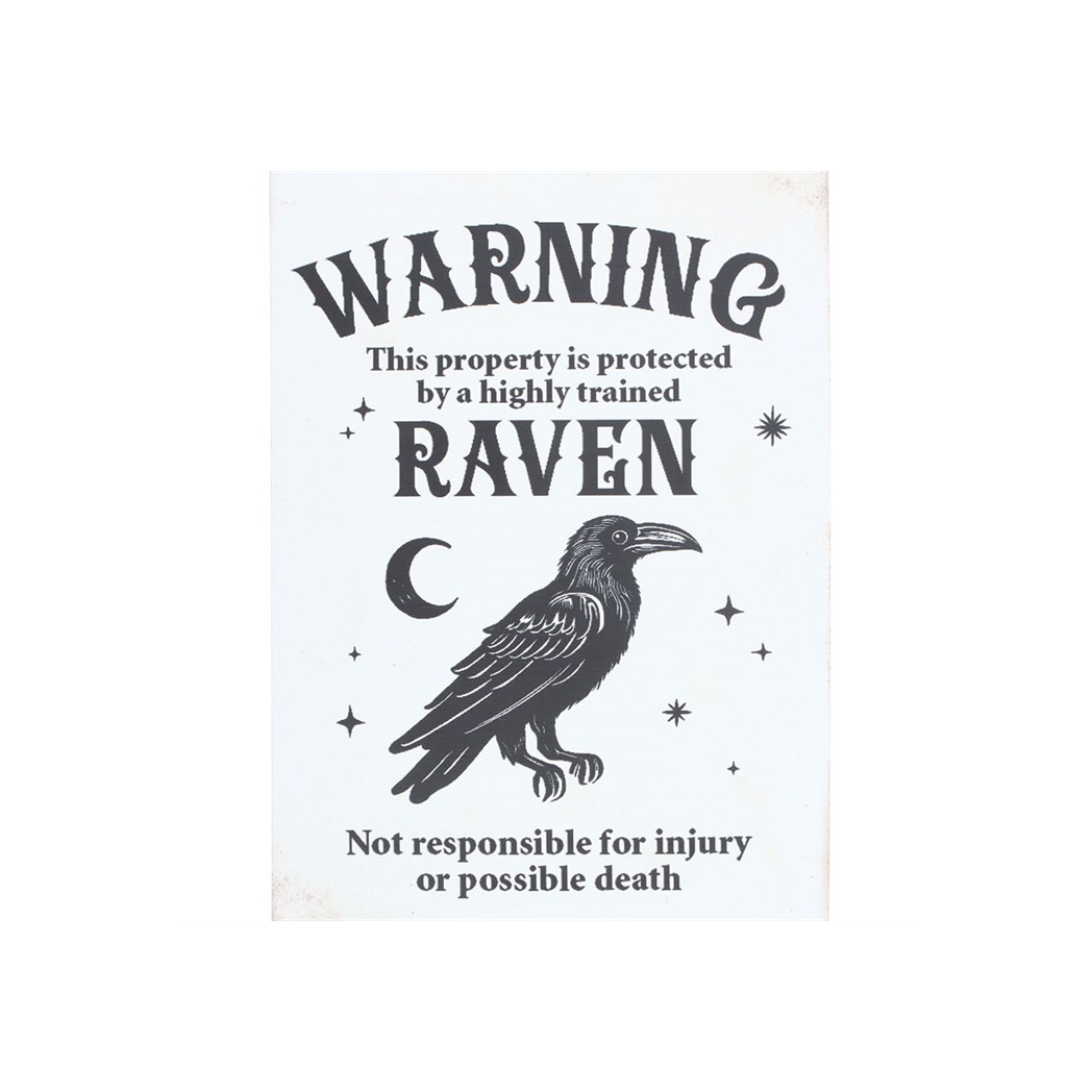 Protected by a Raven Hanging Sign