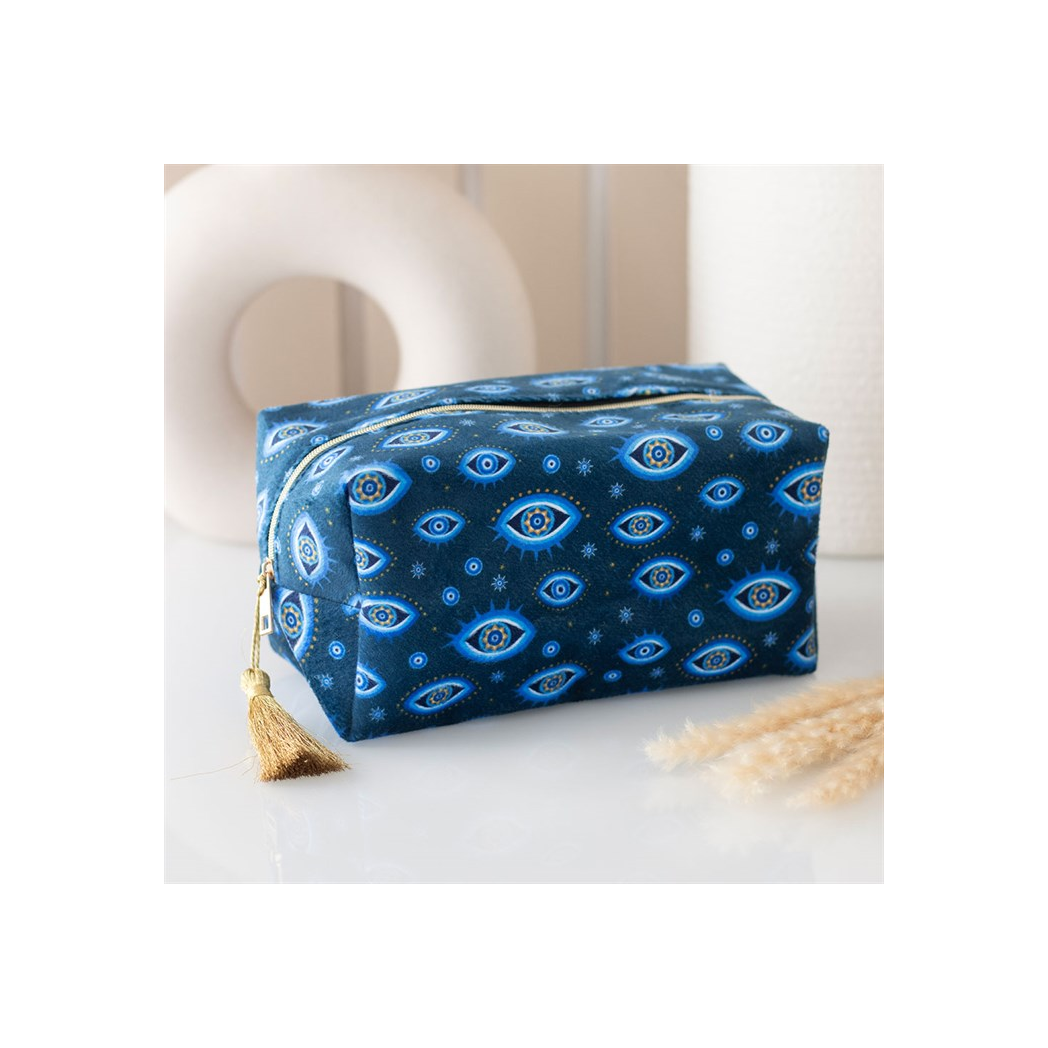 All Seeing Eye Print Velvet Makeup Bag