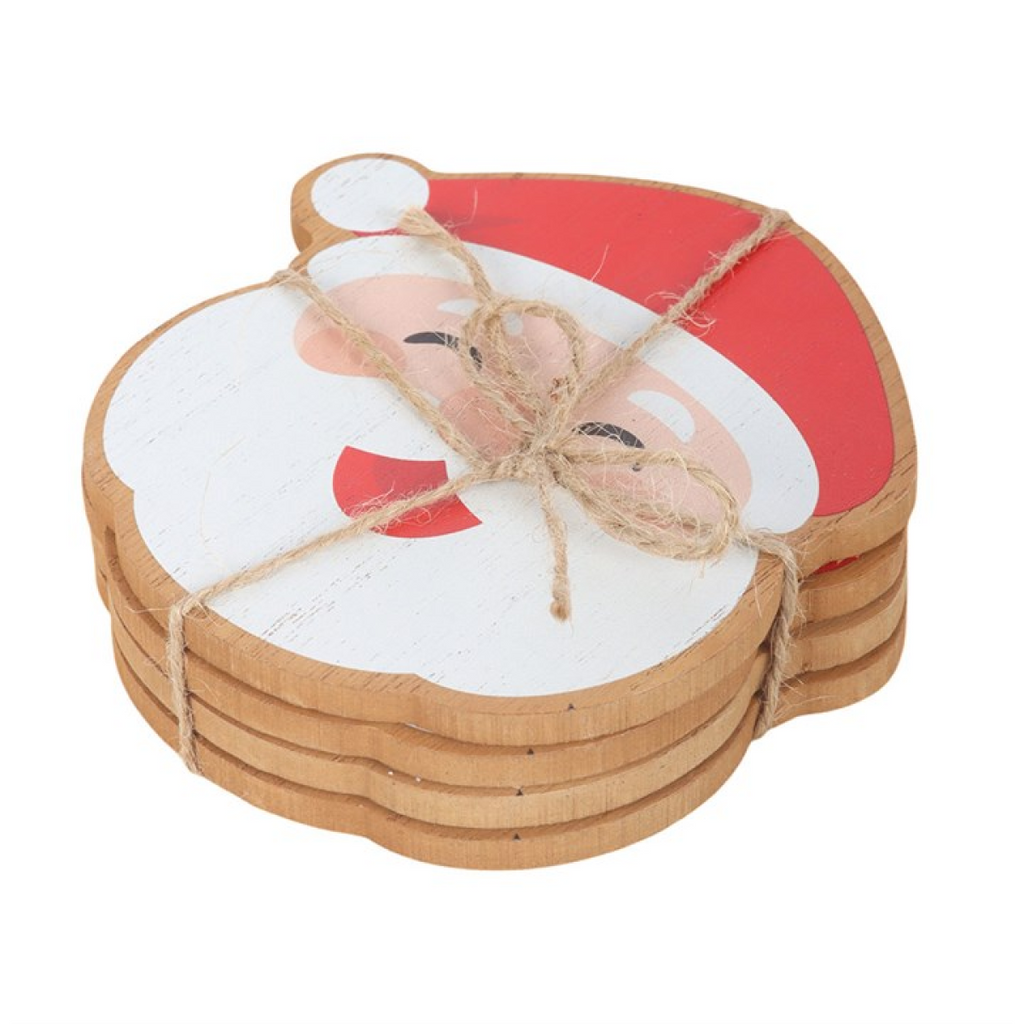 Jolly Santa Christmas Coaster Set