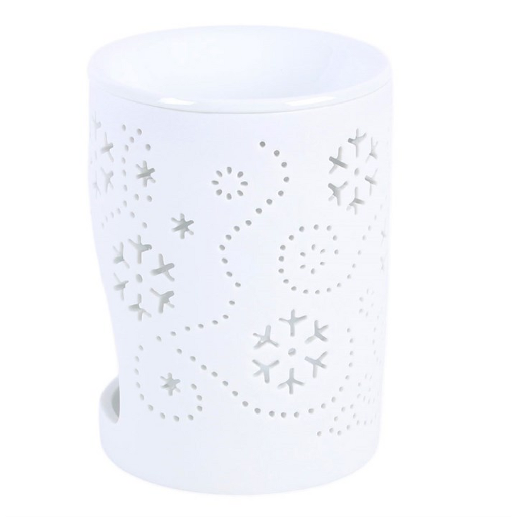 White Snowflake Cut Out Oil Burner and Wax Warmer