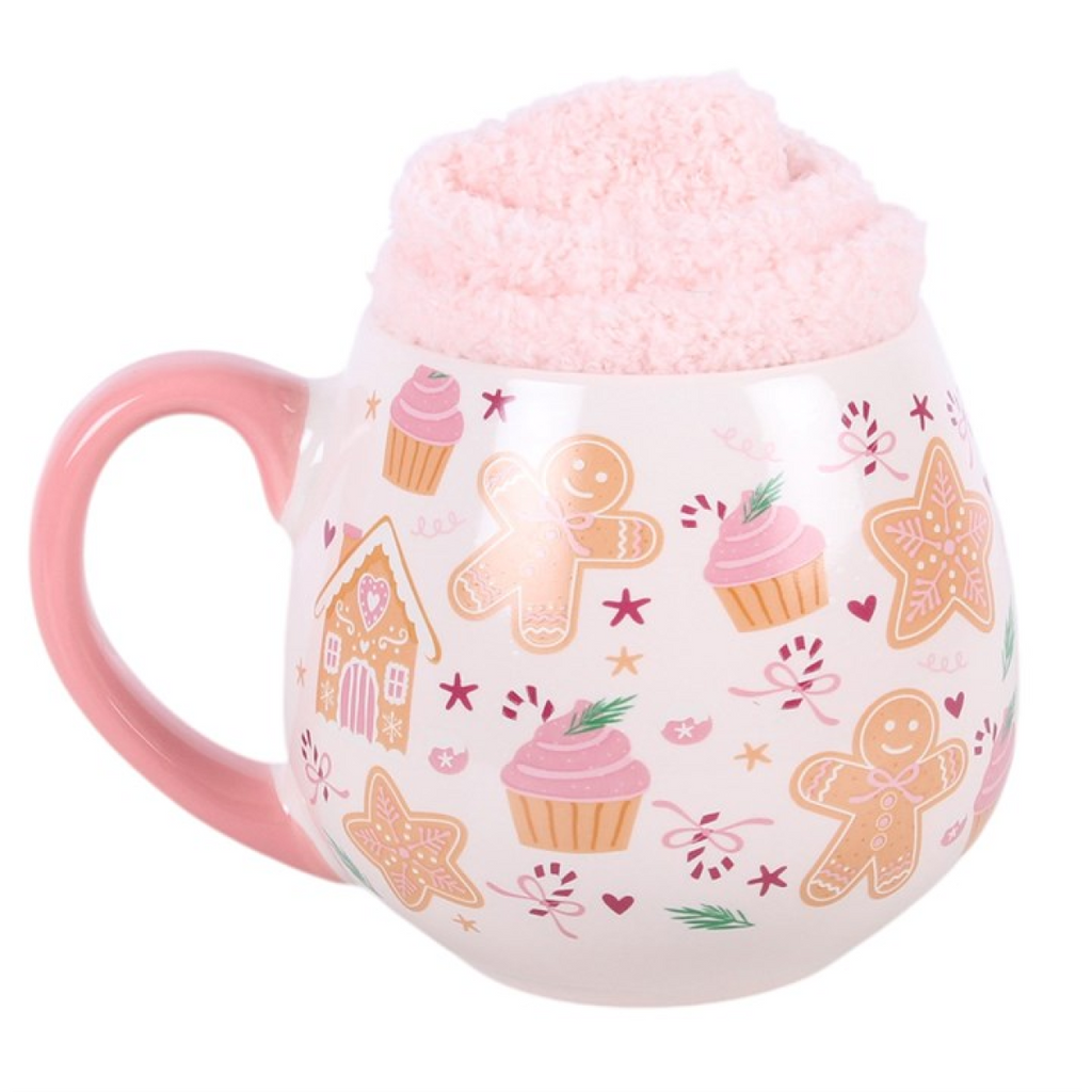 Sugarplum Bakery Print Mug and Socks Set