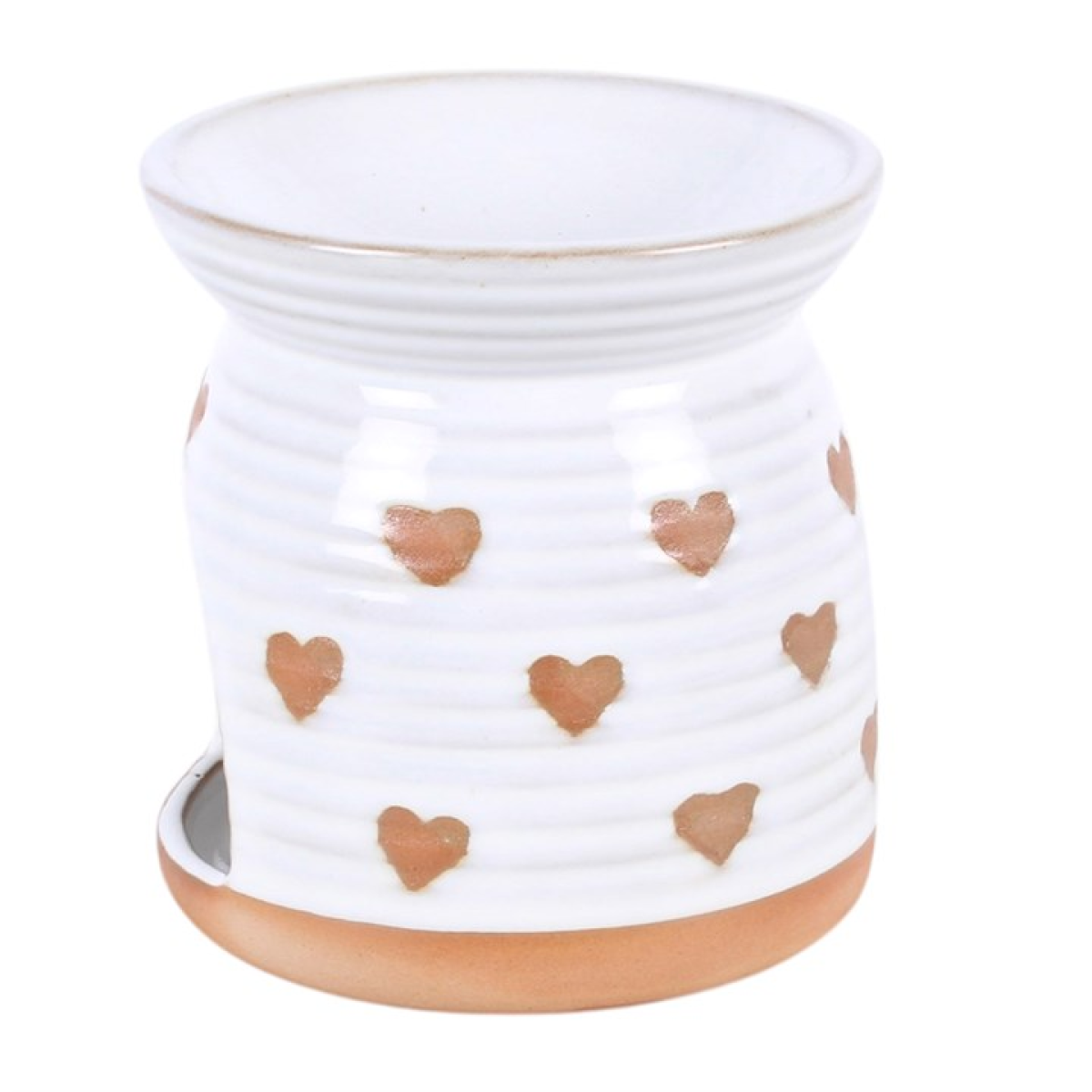 Beige Heart Print Oil Burner