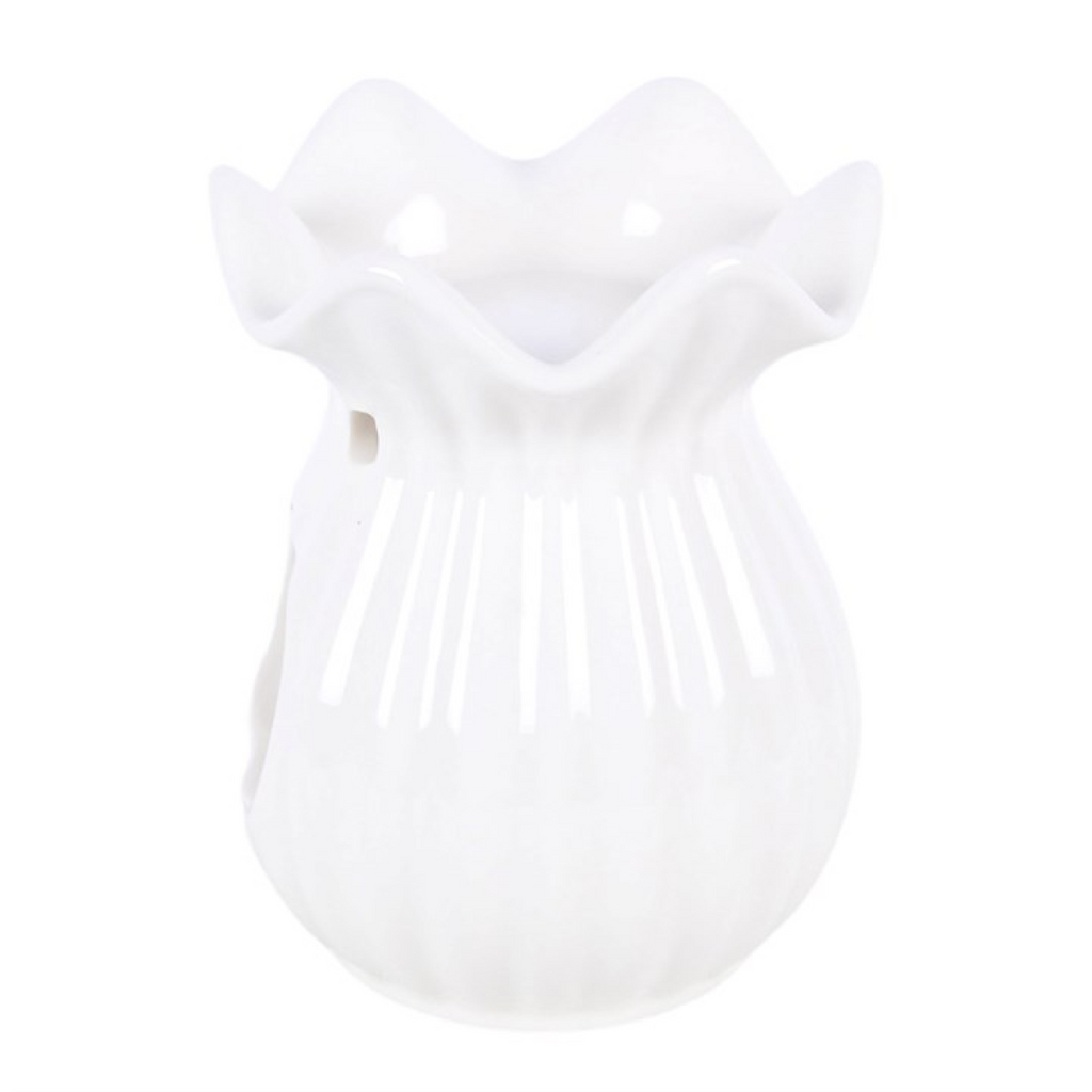White Pleated Flare Oil Burner
