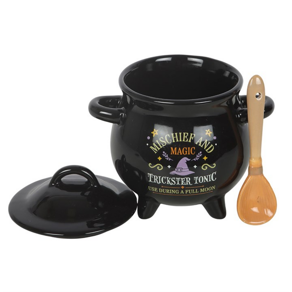 Mischief and Magic Cauldron Soup Bowl with Spoon