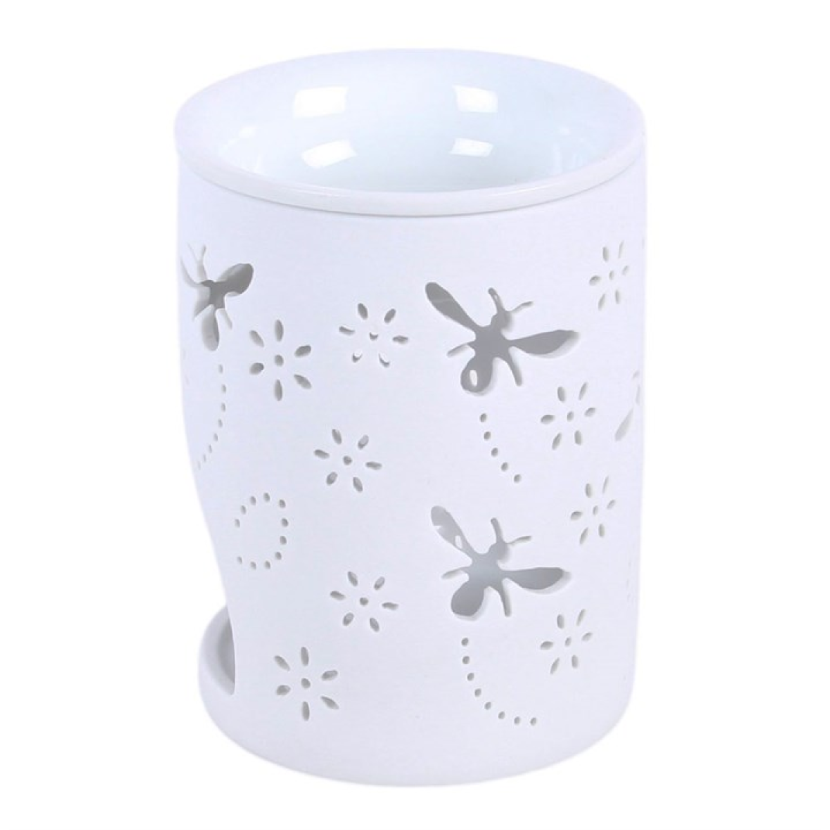 White Bee and Flower Cut Out Oil Burner and Wax Warmer
