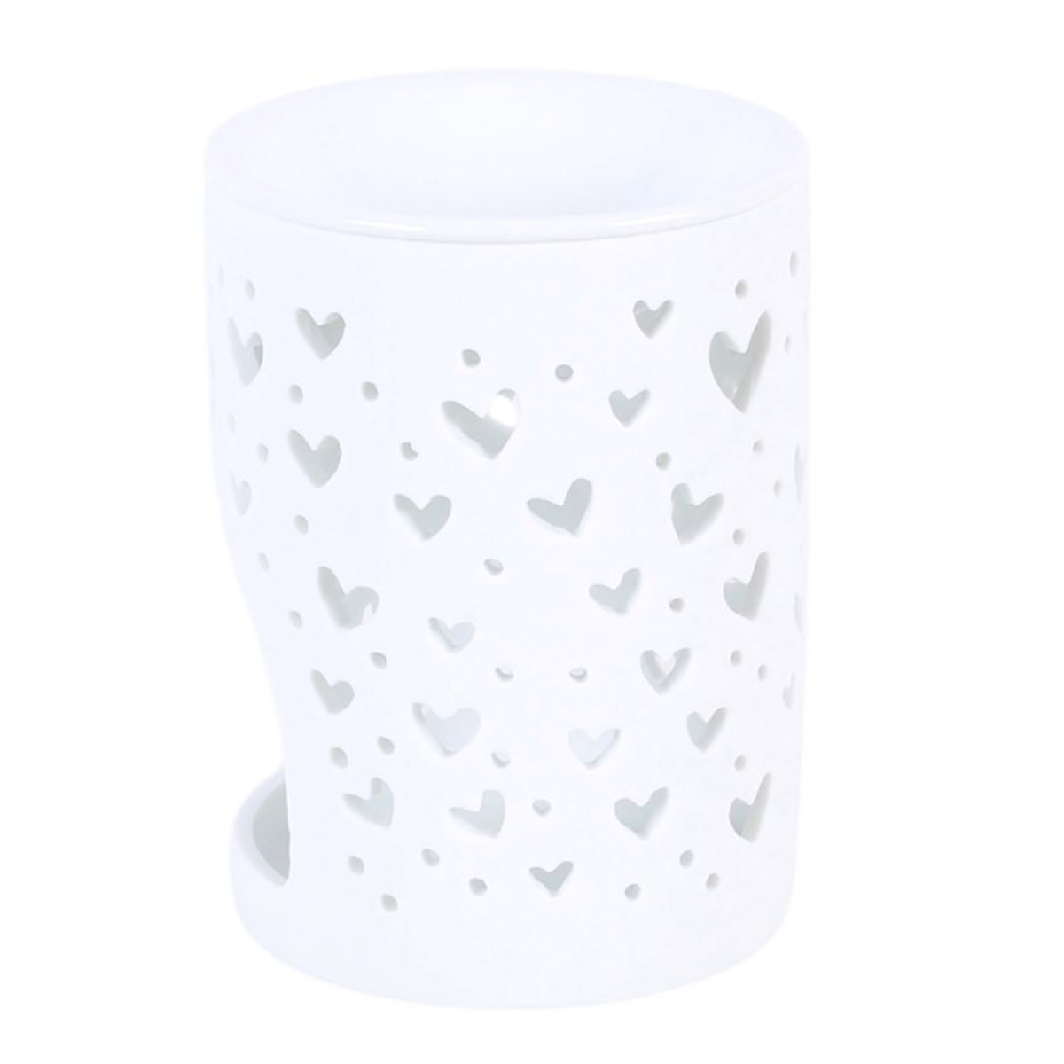 White Heart Cut Out Oil Burner and Wax Warmer