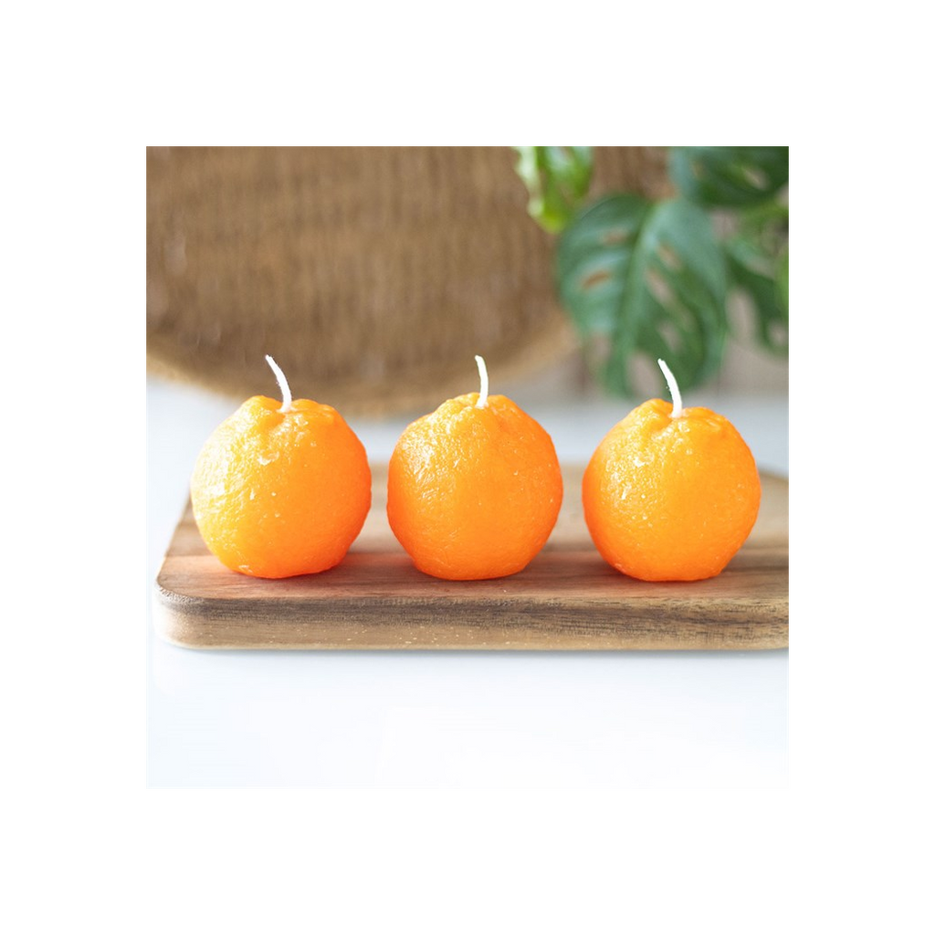 Set of 3 Orange Shaped Candles