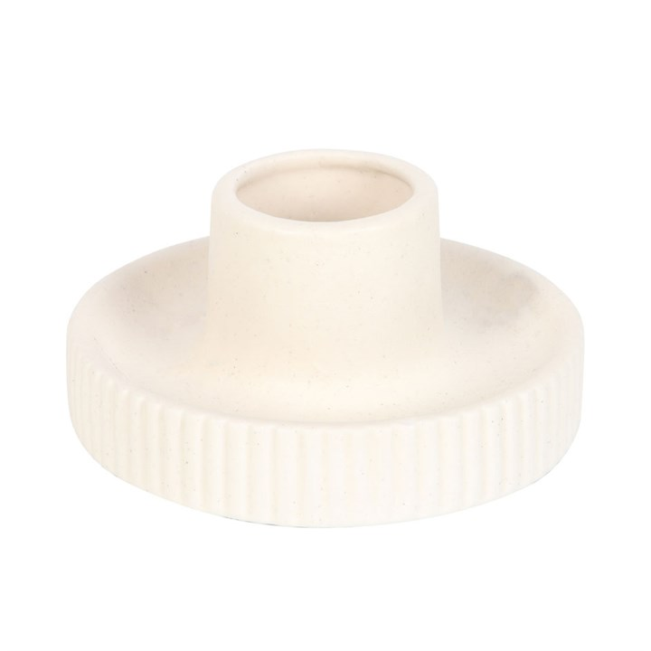 Cream Ribbed Smudge Bowl