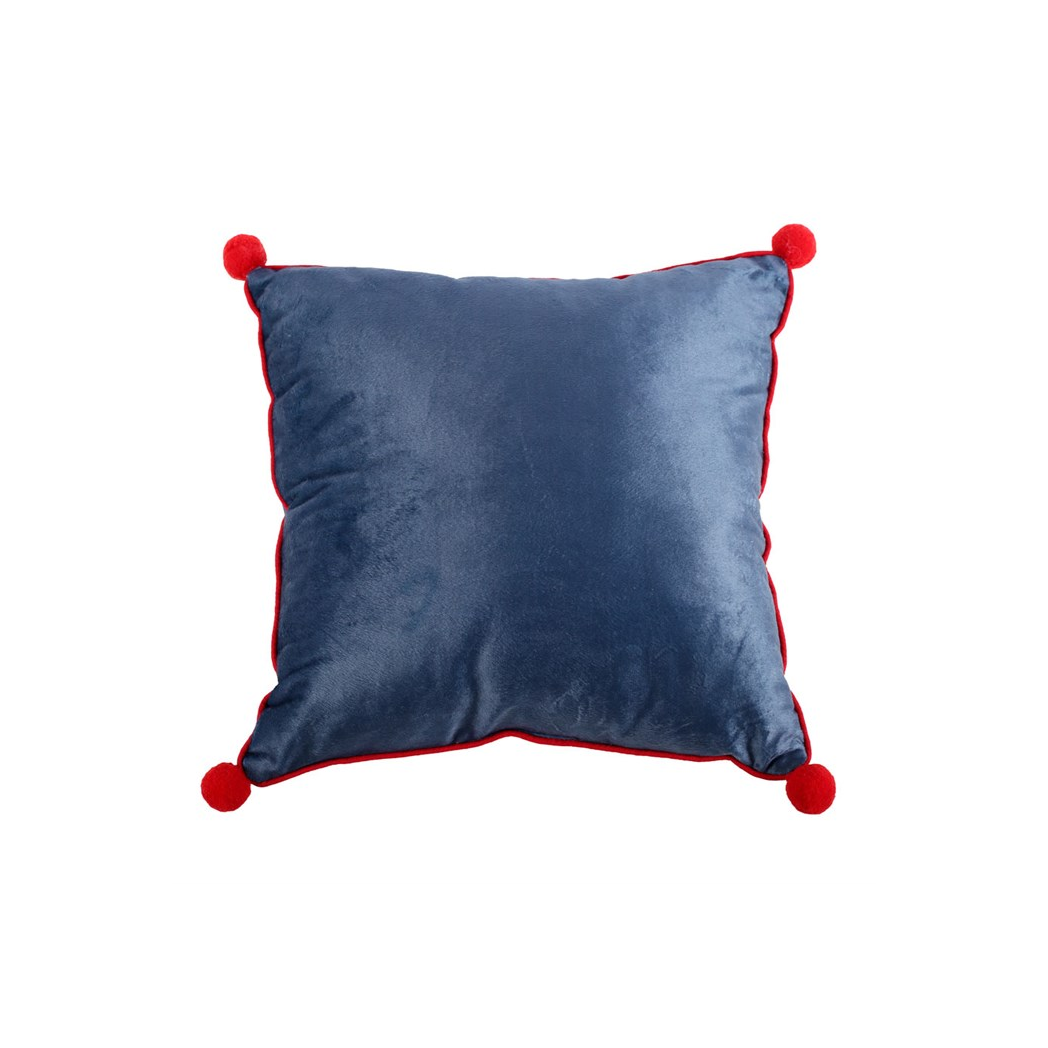 35cm Square Gnome Print Cushion with Pom Poms