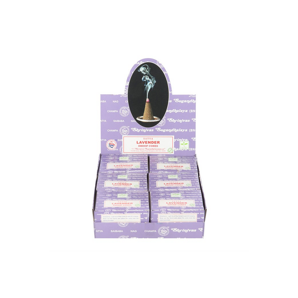 Set of 12 Lavender Dhoop Incense Cones by Satya (6/30)