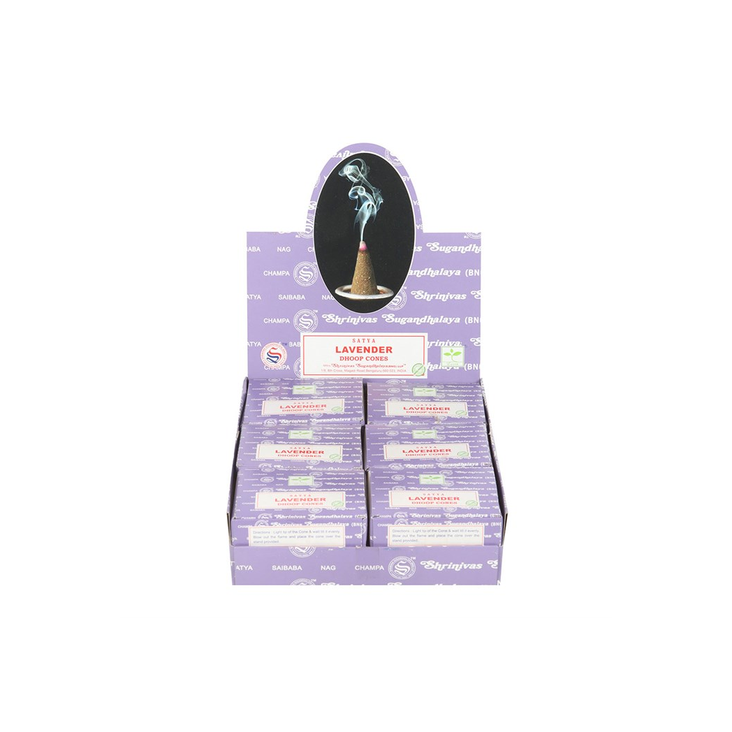 Set of 12 Lavender Dhoop Incense Cones by Satya (6/30)