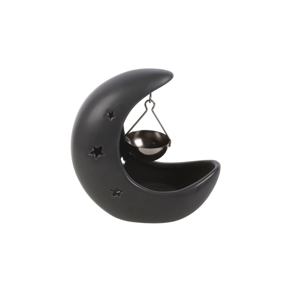 Black Crescent Moon Hanging Oil Burner