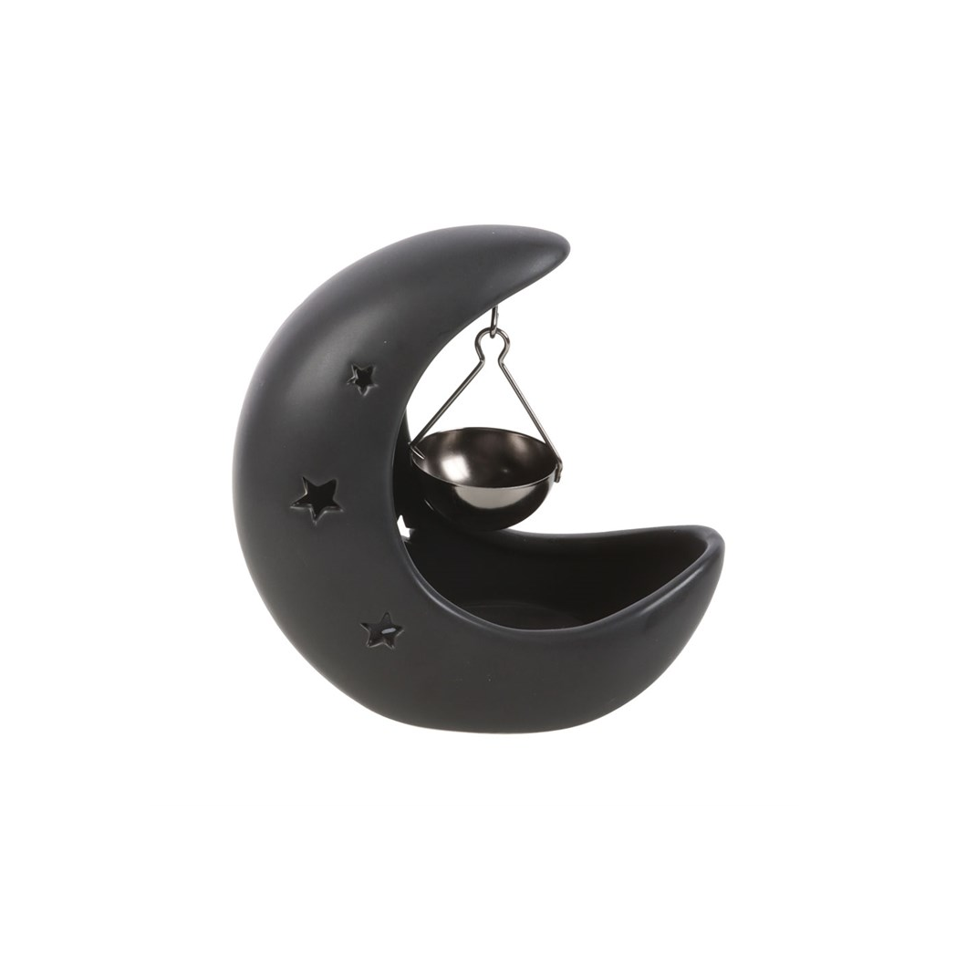 Black Crescent Moon Hanging Oil Burner