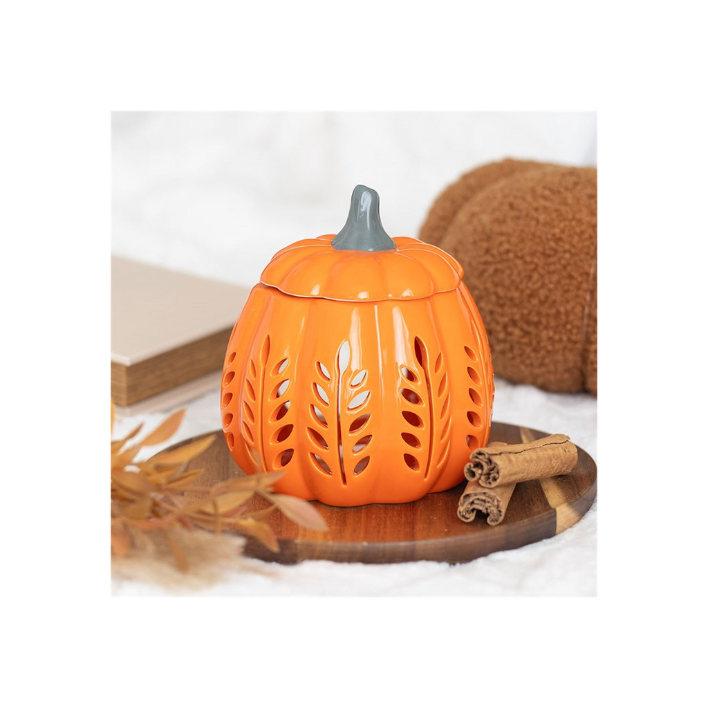 Orange Leaf Cut Out Pumpkin Oil Burner and Wax Warmer