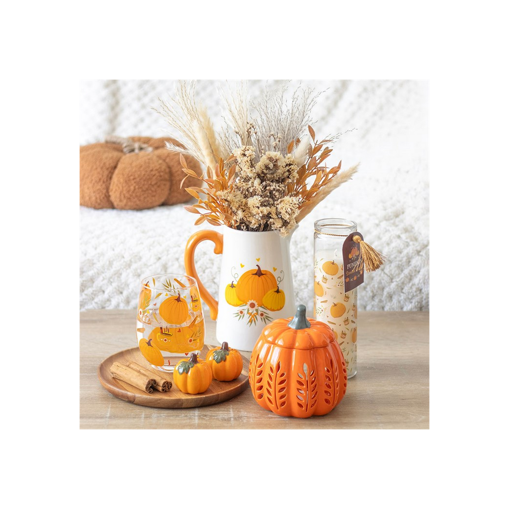 Orange Leaf Cut Out Pumpkin Oil Burner and Wax Warmer