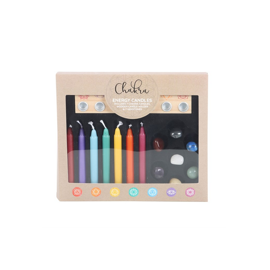 Chakra Energy Candle and Crystal Gift Set