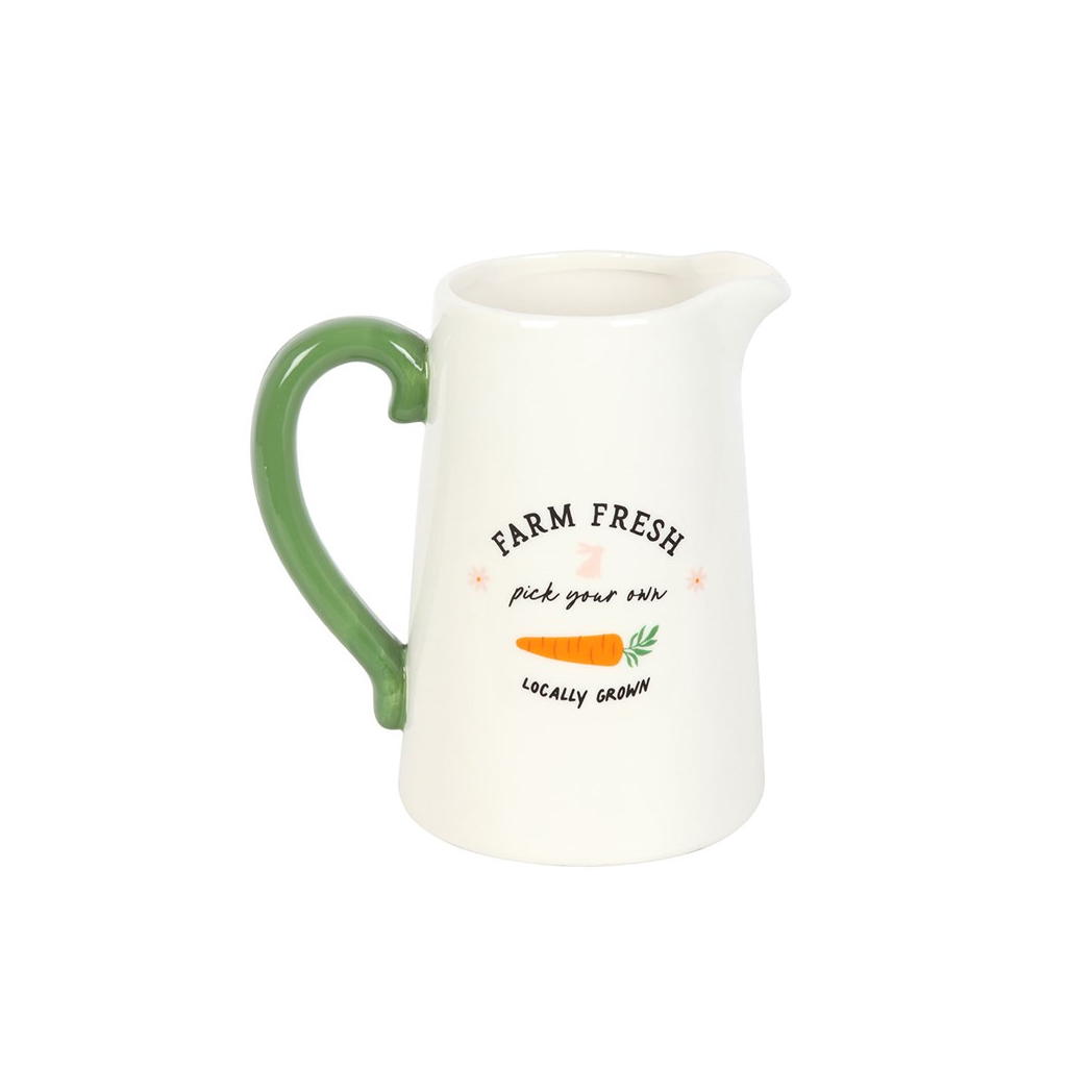 Farm Fresh Carrot Patch Ceramic Flower Jug