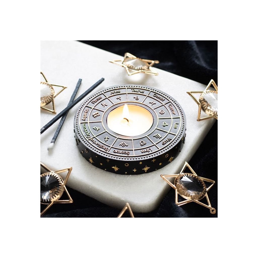 Astrology Wheel Tealight Candle Holder