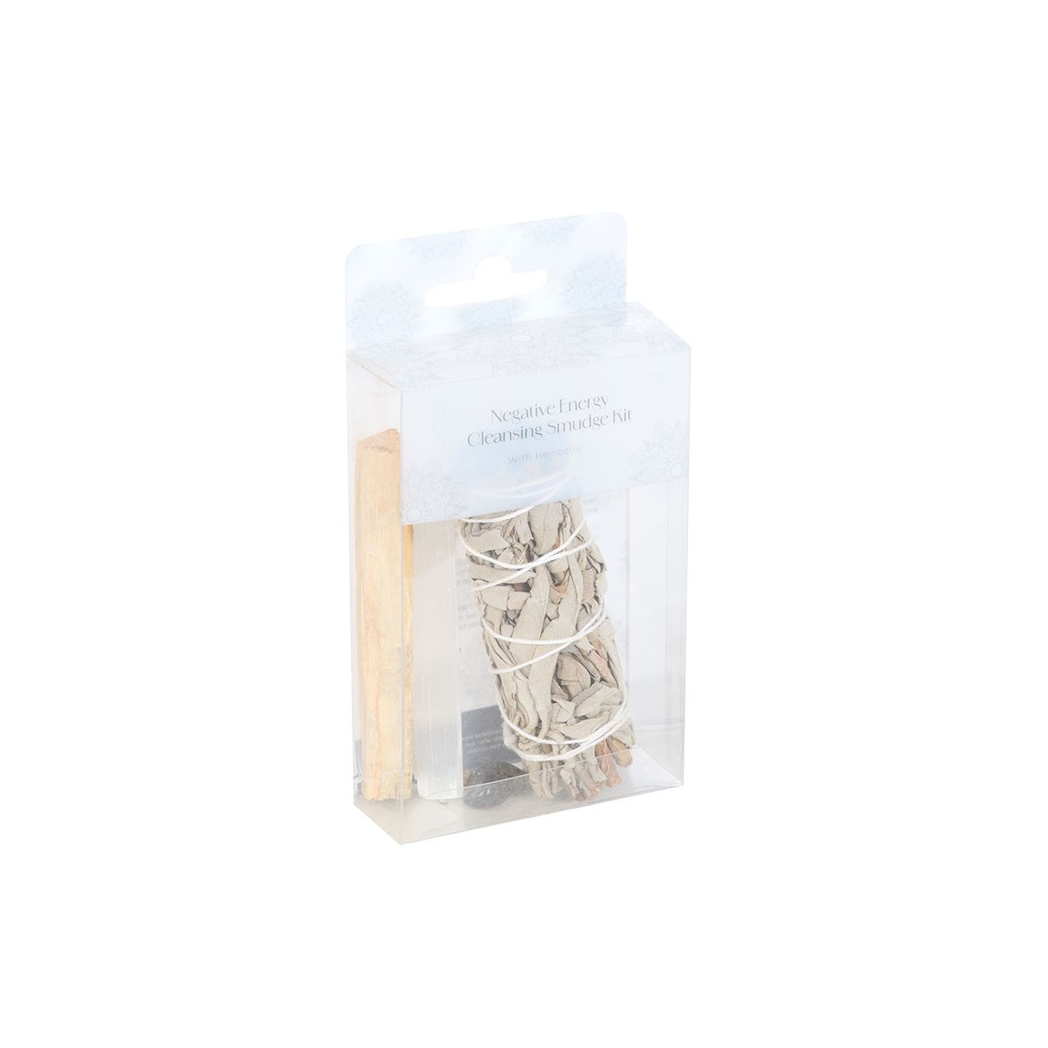 Negative Energy Smudge Kit with Hematite