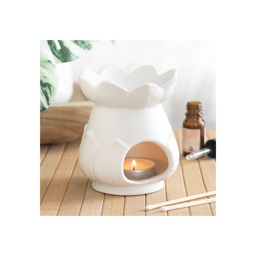 White Lotus Flower Oil Burner