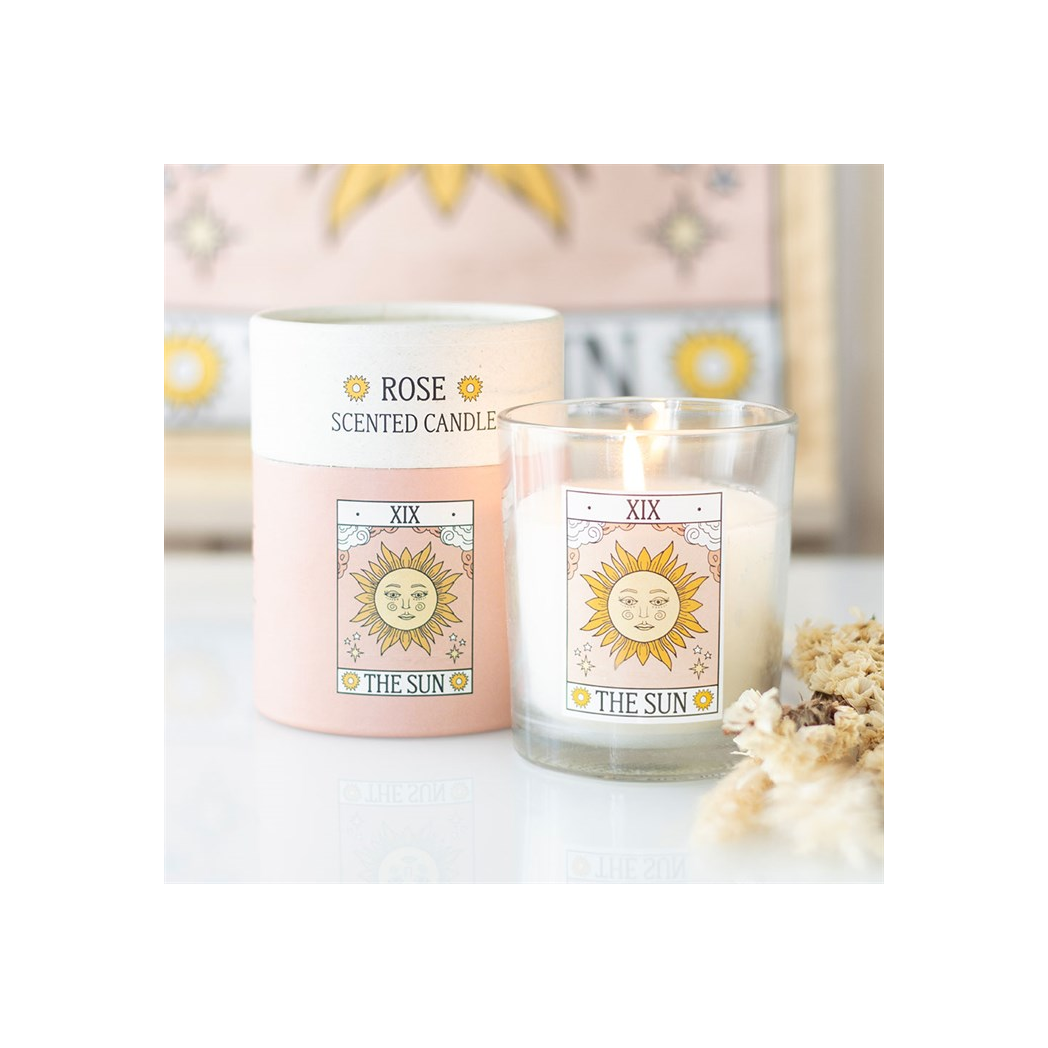 The Sun Vintage Tarot Rose Candle