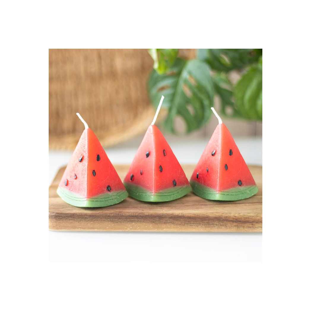 Set of 3 Watermelon Shaped Candles