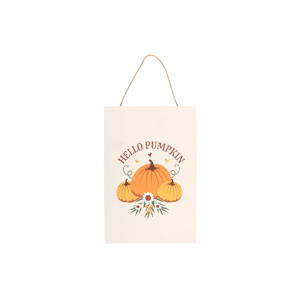 Autumn Days Hello Pumpkin Hanging Sign