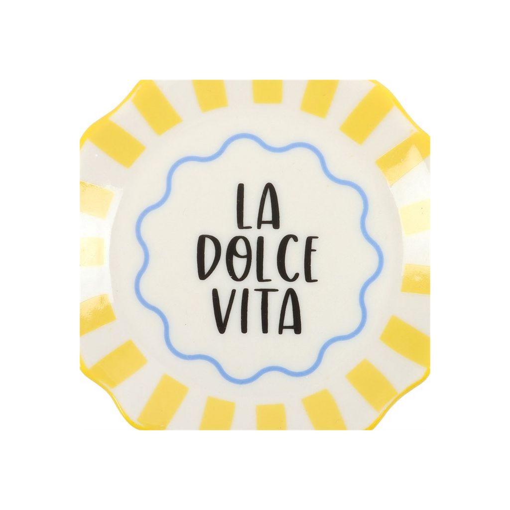 Yellow Striped La Dolce Vita Trinket Dish