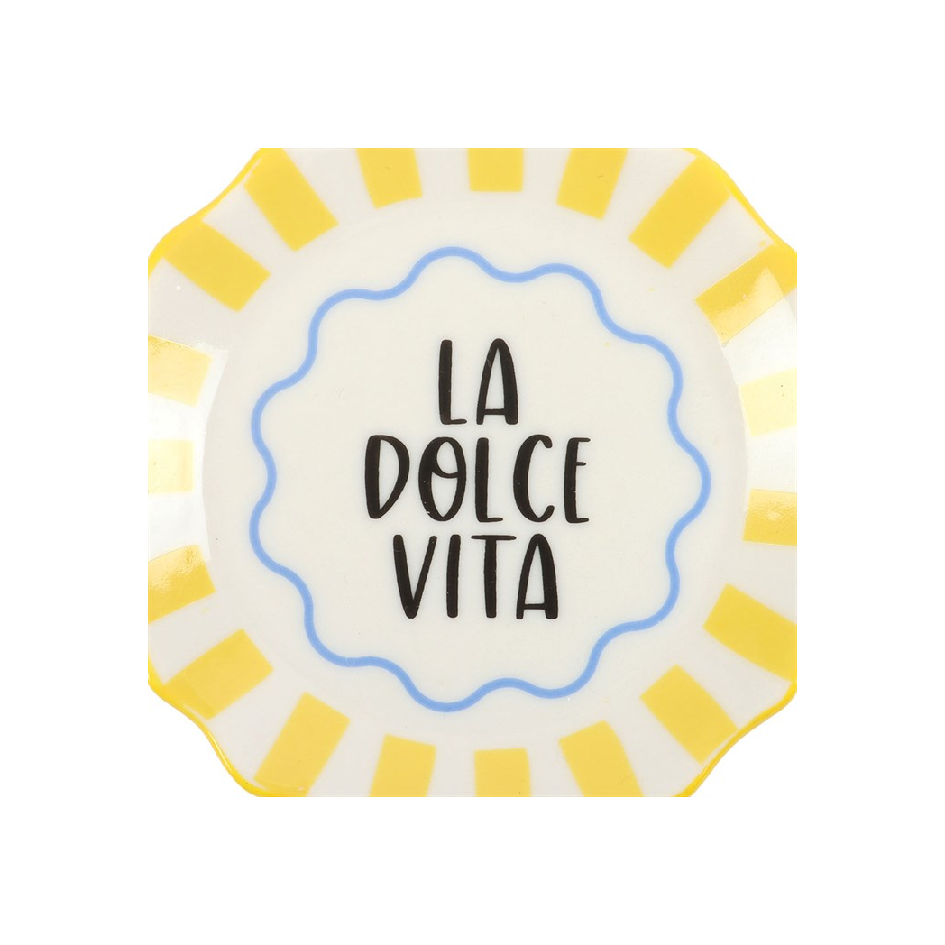 Yellow Striped La Dolce Vita Trinket Dish