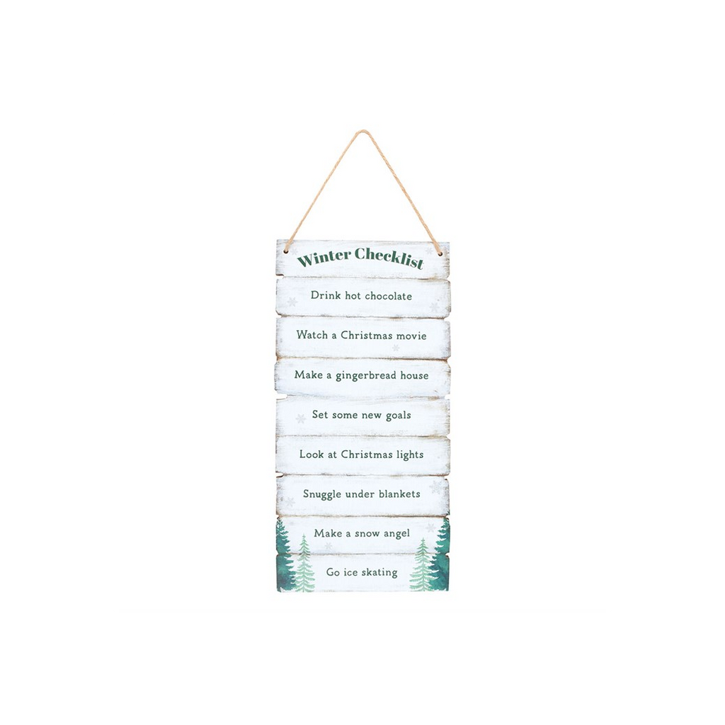 Winter Wonderland Checklist Hanging Sign