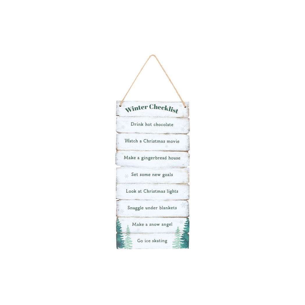 Winter Wonderland Checklist Hanging Sign