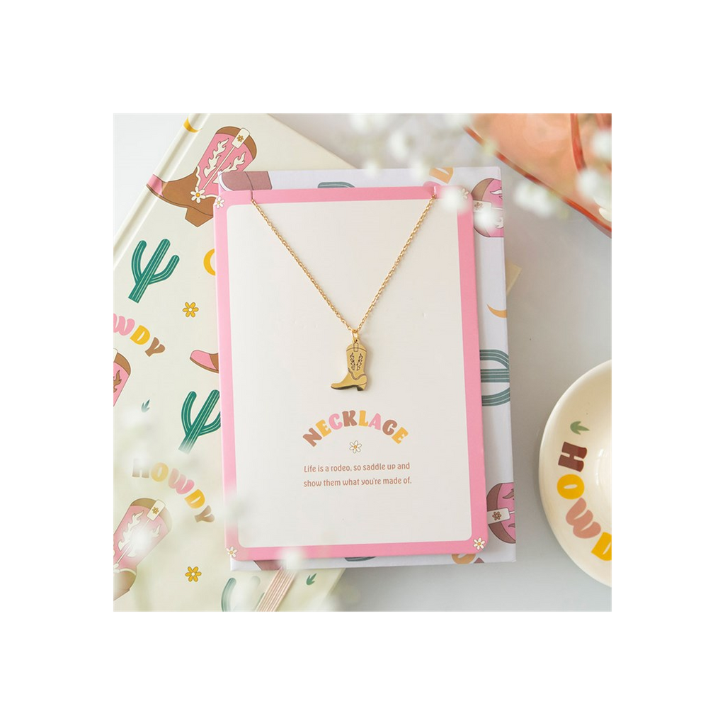 Cowboy Boot Necklace on Greeting Card