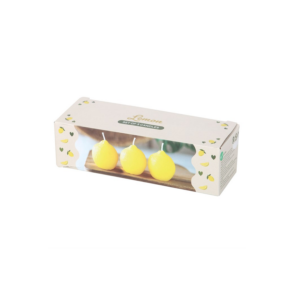 Set of 3 Lemon Shaped Candles