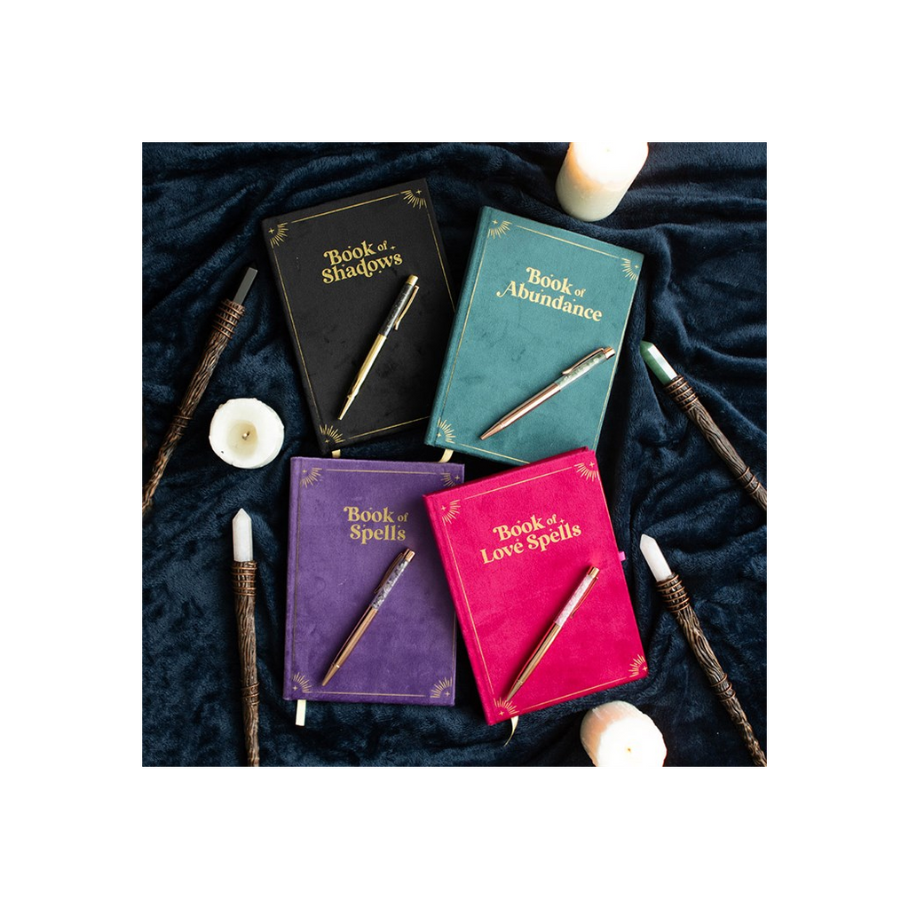Book of Shadows Journal with Black Obsidian Crystal Pen