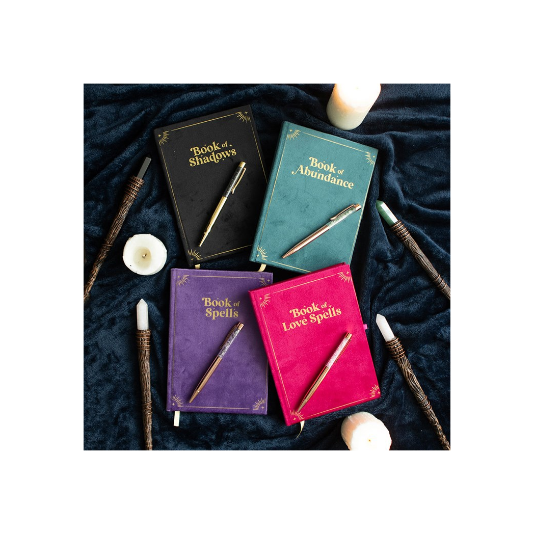 Book of Shadows Journal with Black Obsidian Crystal Pen