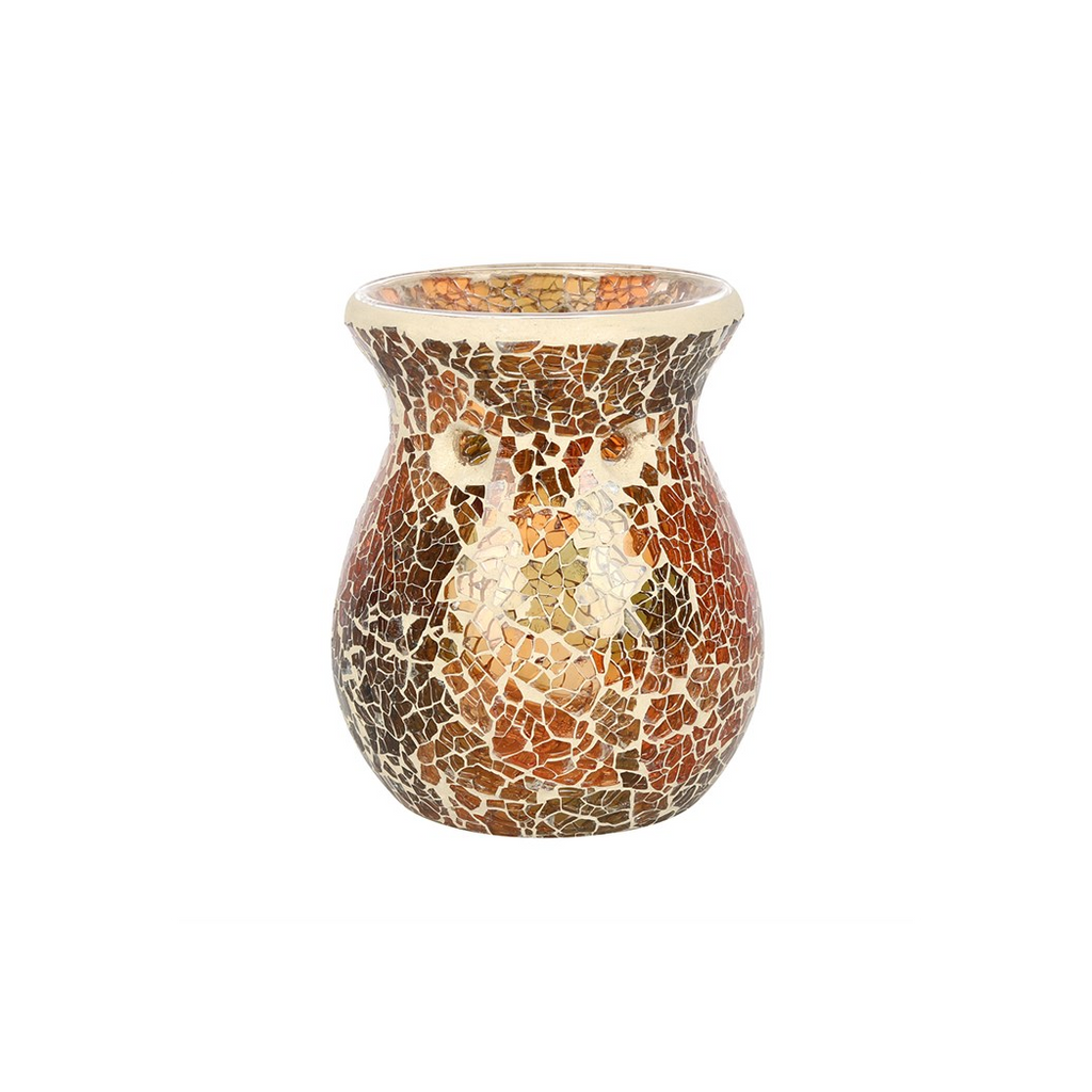 Small Brown Crackle Oil Burner and Wax Warmer