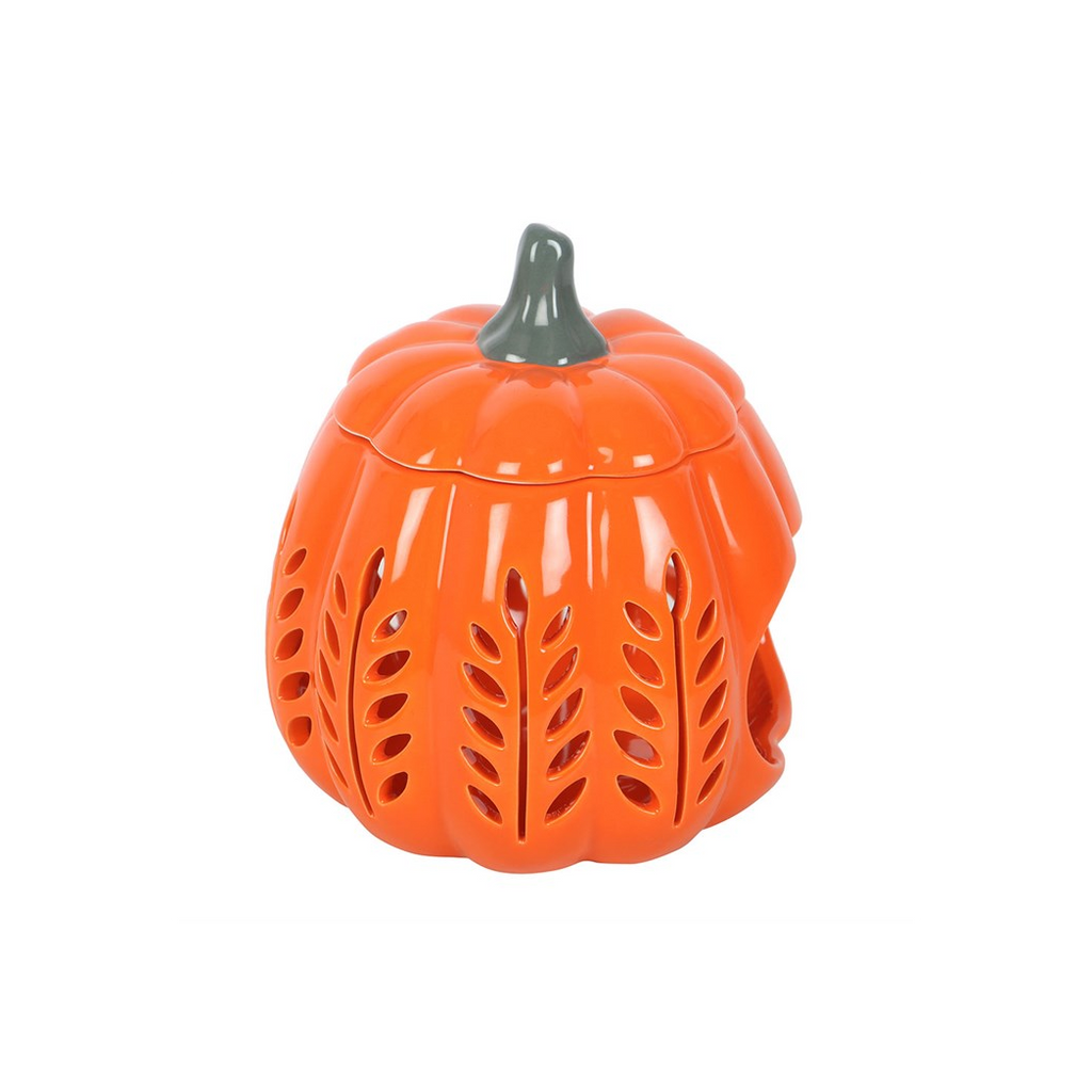Orange Leaf Cut Out Pumpkin Oil Burner and Wax Warmer